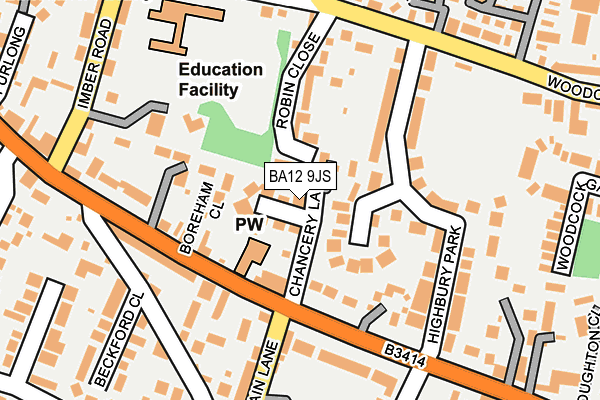 BA12 9JS map - OS OpenMap – Local (Ordnance Survey)