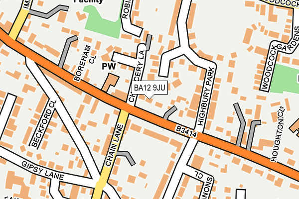 BA12 9JU map - OS OpenMap – Local (Ordnance Survey)