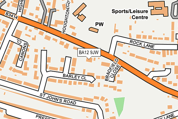 BA12 9JW map - OS OpenMap – Local (Ordnance Survey)