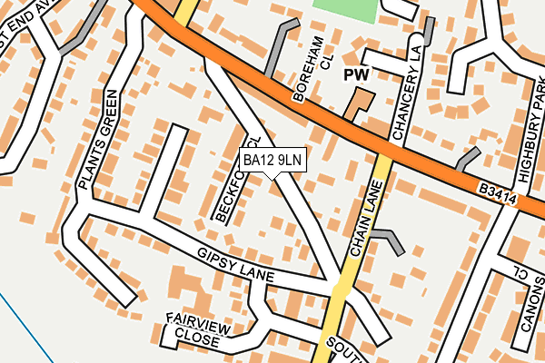 BA12 9LN map - OS OpenMap – Local (Ordnance Survey)