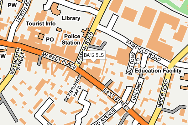 BA12 9LS map - OS OpenMap – Local (Ordnance Survey)