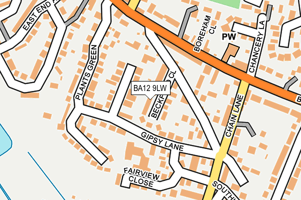 BA12 9LW map - OS OpenMap – Local (Ordnance Survey)