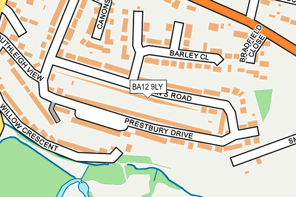 BA12 9LY map - OS OpenMap – Local (Ordnance Survey)