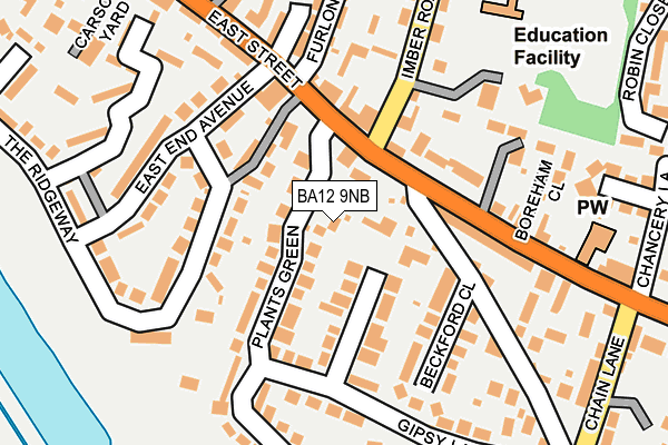 BA12 9NB map - OS OpenMap – Local (Ordnance Survey)