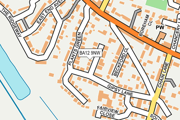 BA12 9NW map - OS OpenMap – Local (Ordnance Survey)