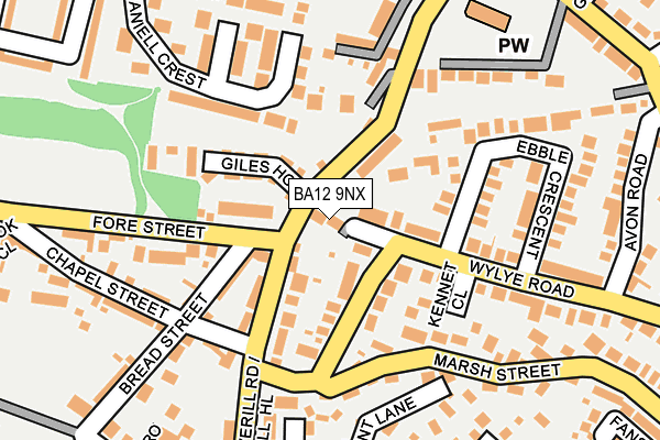 BA12 9NX map - OS OpenMap – Local (Ordnance Survey)
