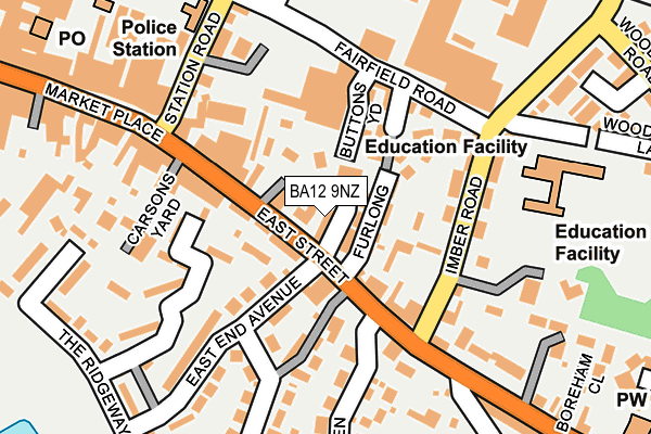 BA12 9NZ map - OS OpenMap – Local (Ordnance Survey)