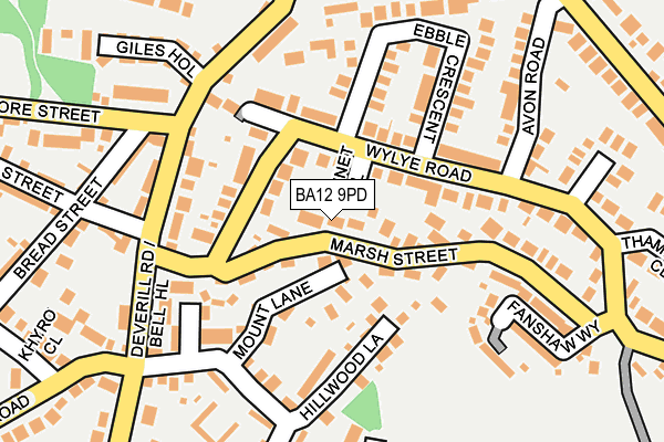 BA12 9PD map - OS OpenMap – Local (Ordnance Survey)