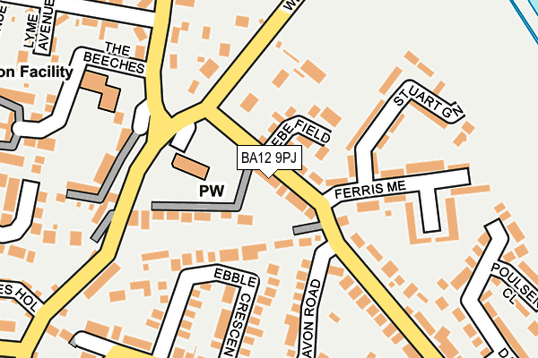 BA12 9PJ map - OS OpenMap – Local (Ordnance Survey)