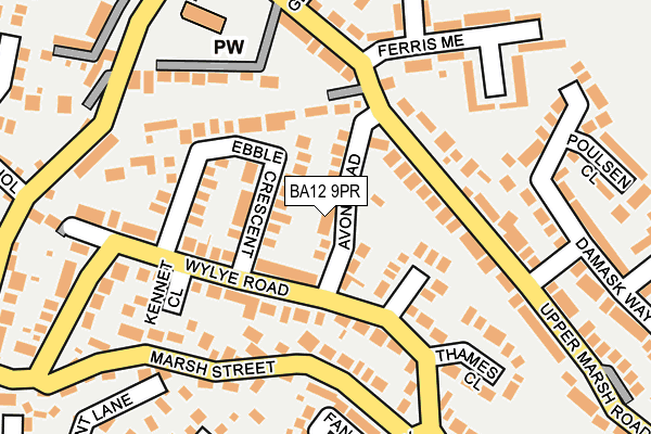 BA12 9PR map - OS OpenMap – Local (Ordnance Survey)