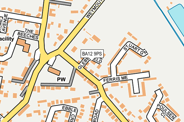 BA12 9PS map - OS OpenMap – Local (Ordnance Survey)