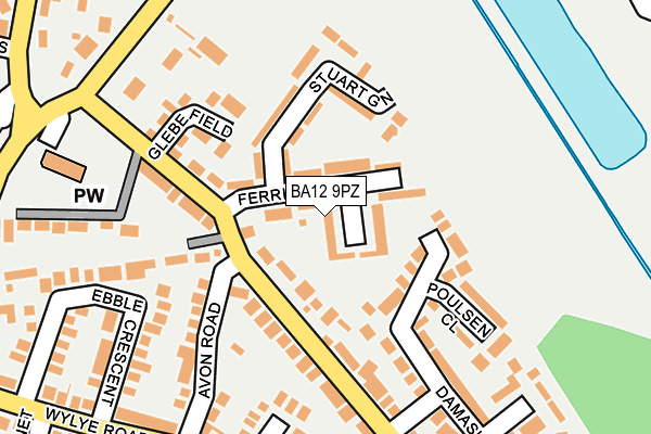 BA12 9PZ map - OS OpenMap – Local (Ordnance Survey)