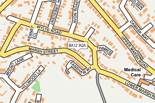 BA12 9QA map - OS OpenMap – Local (Ordnance Survey)