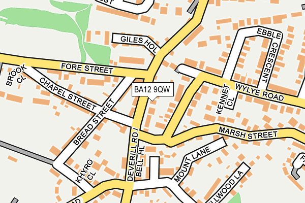 BA12 9QW map - OS OpenMap – Local (Ordnance Survey)