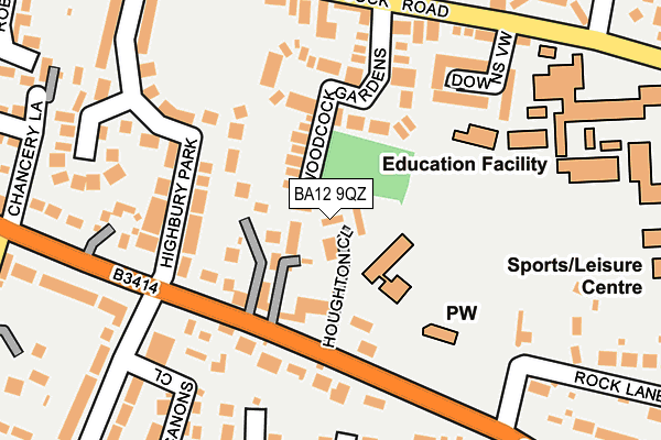 BA12 9QZ map - OS OpenMap – Local (Ordnance Survey)