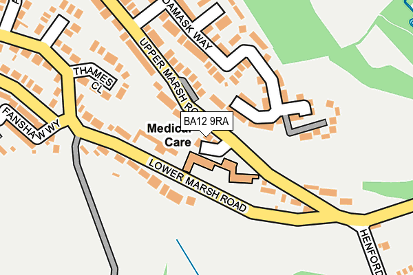 BA12 9RA map - OS OpenMap – Local (Ordnance Survey)