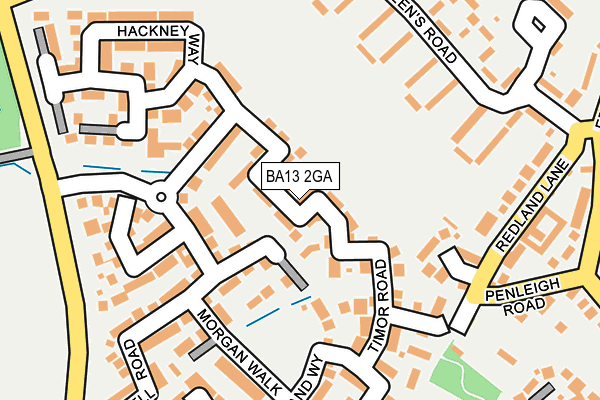 BA13 2GA map - OS OpenMap – Local (Ordnance Survey)
