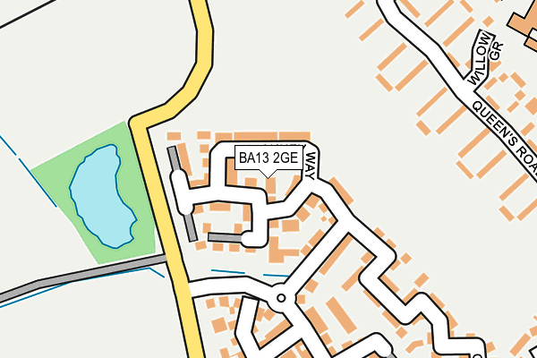 BA13 2GE map - OS OpenMap – Local (Ordnance Survey)