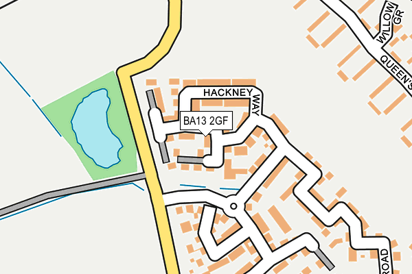 BA13 2GF map - OS OpenMap – Local (Ordnance Survey)