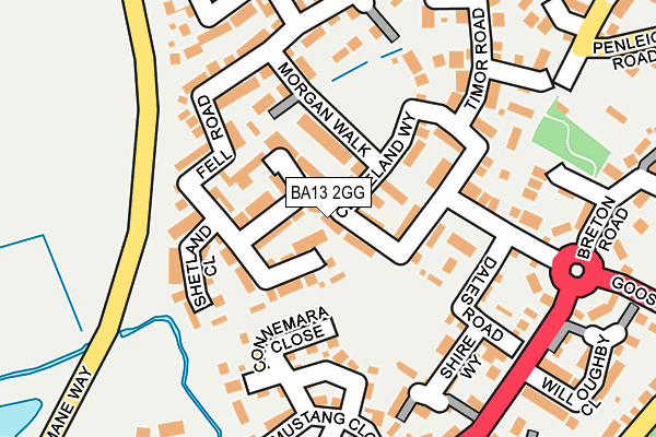 BA13 2GG map - OS OpenMap – Local (Ordnance Survey)