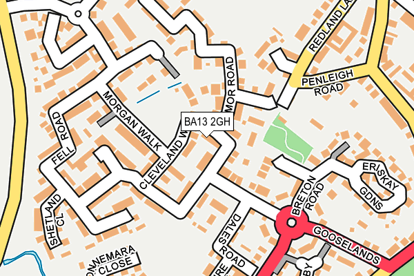 BA13 2GH map - OS OpenMap – Local (Ordnance Survey)