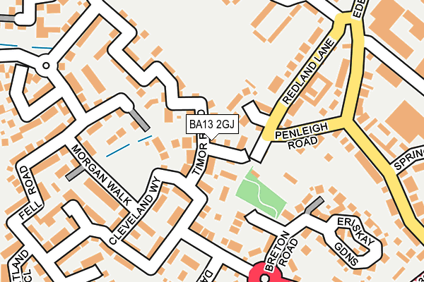 BA13 2GJ map - OS OpenMap – Local (Ordnance Survey)