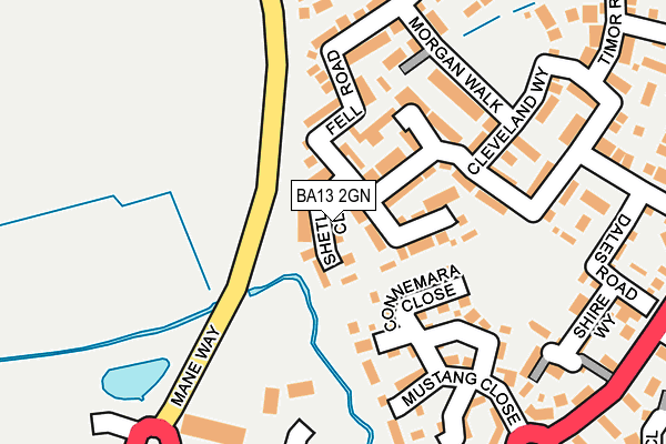 BA13 2GN map - OS OpenMap – Local (Ordnance Survey)