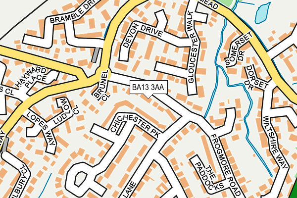 BA13 3AA map - OS OpenMap – Local (Ordnance Survey)