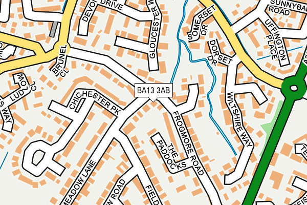 BA13 3AB map - OS OpenMap – Local (Ordnance Survey)