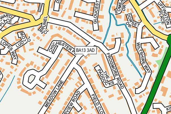 BA13 3AD map - OS OpenMap – Local (Ordnance Survey)