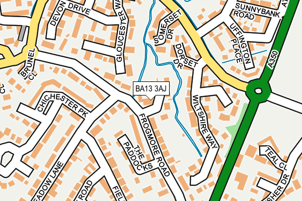 BA13 3AJ map - OS OpenMap – Local (Ordnance Survey)