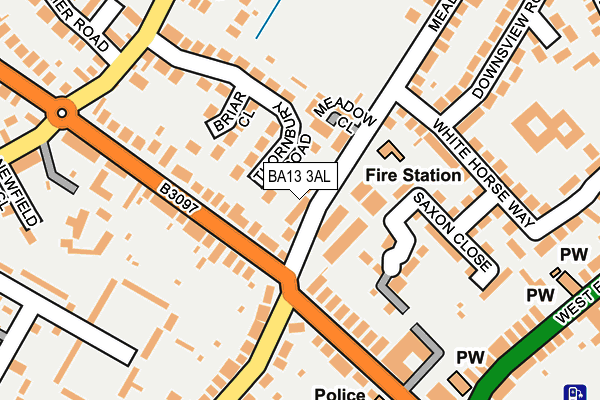 BA13 3AL map - OS OpenMap – Local (Ordnance Survey)