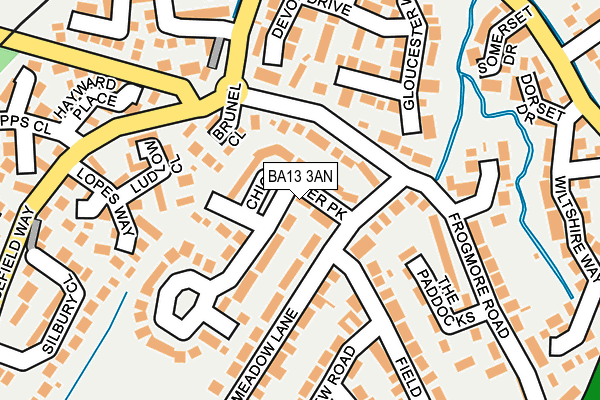 BA13 3AN map - OS OpenMap – Local (Ordnance Survey)