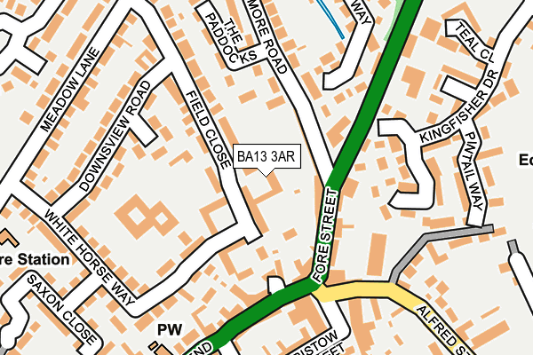 BA13 3AR map - OS OpenMap – Local (Ordnance Survey)