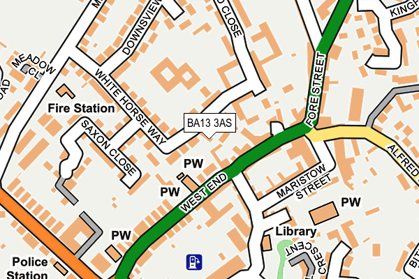 BA13 3AS map - OS OpenMap – Local (Ordnance Survey)