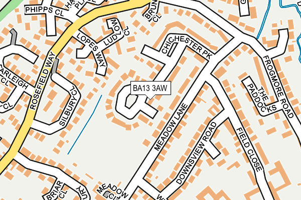 BA13 3AW map - OS OpenMap – Local (Ordnance Survey)