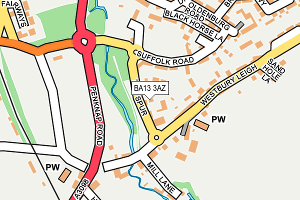 BA13 3AZ map - OS OpenMap – Local (Ordnance Survey)