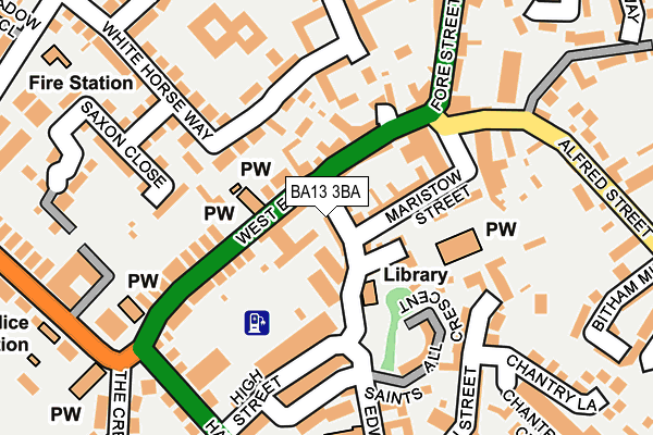 BA13 3BA map - OS OpenMap – Local (Ordnance Survey)