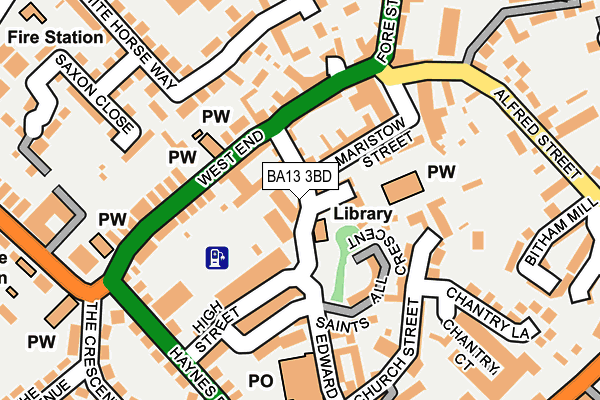 BA13 3BD map - OS OpenMap – Local (Ordnance Survey)