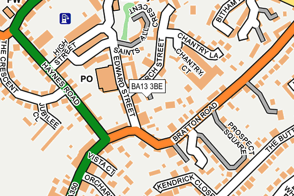 BA13 3BE map - OS OpenMap – Local (Ordnance Survey)