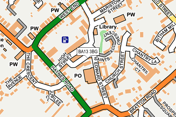 BA13 3BG map - OS OpenMap – Local (Ordnance Survey)