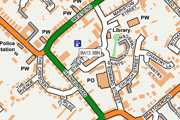 BA13 3BN map - OS OpenMap – Local (Ordnance Survey)