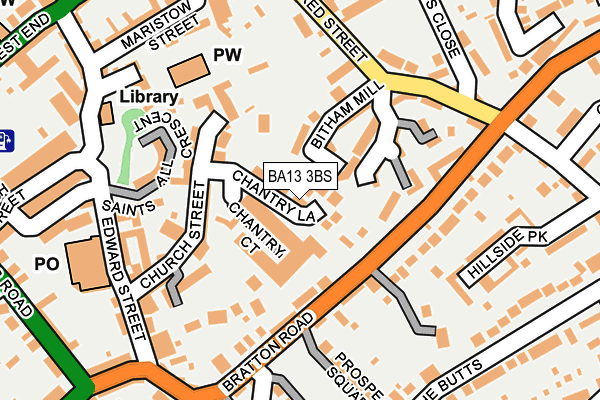 BA13 3BS map - OS OpenMap – Local (Ordnance Survey)