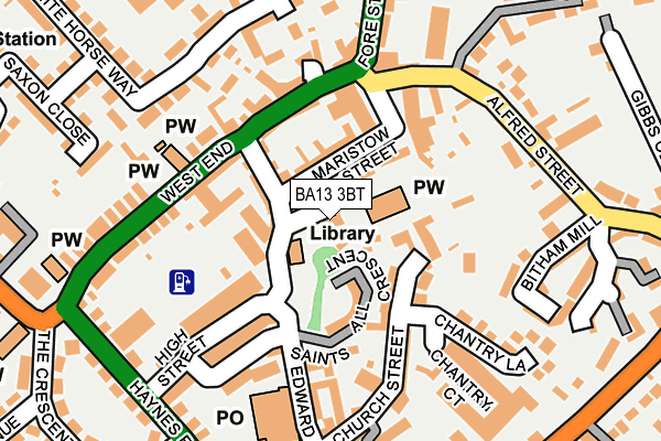 BA13 3BT map - OS OpenMap – Local (Ordnance Survey)