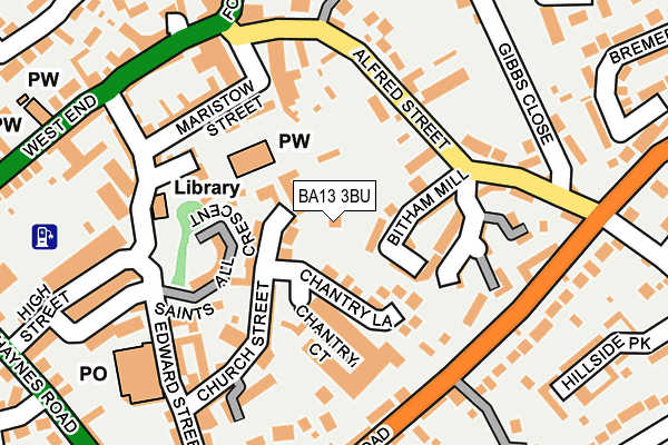 BA13 3BU map - OS OpenMap – Local (Ordnance Survey)