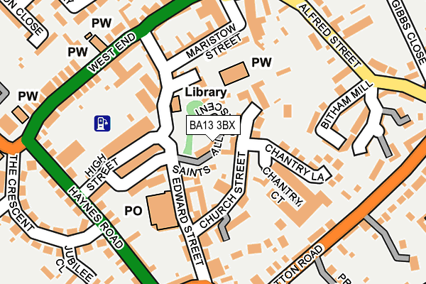 BA13 3BX map - OS OpenMap – Local (Ordnance Survey)
