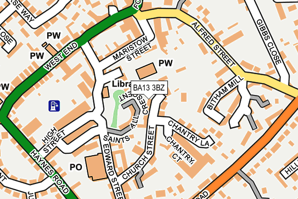 BA13 3BZ map - OS OpenMap – Local (Ordnance Survey)