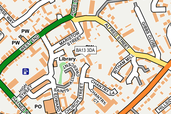 BA13 3DA map - OS OpenMap – Local (Ordnance Survey)