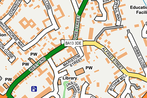 BA13 3DE map - OS OpenMap – Local (Ordnance Survey)