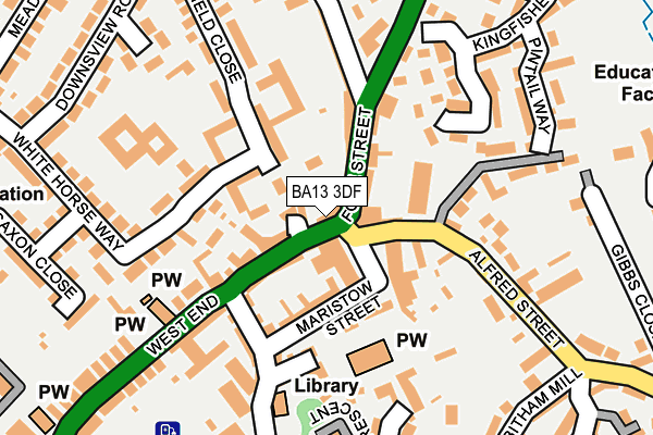 BA13 3DF map - OS OpenMap – Local (Ordnance Survey)